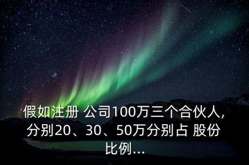 假如注冊 公司100萬三個合伙人,分別20、30、50萬分別占 股份比例...