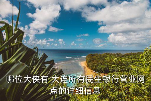 哪位大俠有 大連所有民生銀行營業(yè)網(wǎng)點的詳細(xì)信息