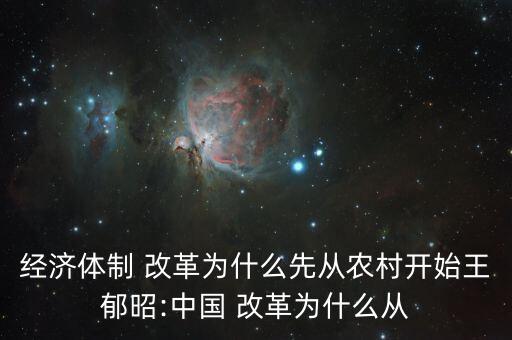 經(jīng)濟(jì)體制 改革為什么先從農(nóng)村開始王郁昭:中國 改革為什么從