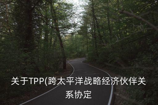 關(guān)于TPP(跨太平洋戰(zhàn)略經(jīng)濟伙伴關(guān)系協(xié)定