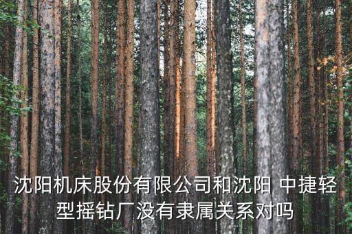 沈陽機(jī)床股份有限公司和沈陽 中捷輕型搖鉆廠沒有隸屬關(guān)系對(duì)嗎