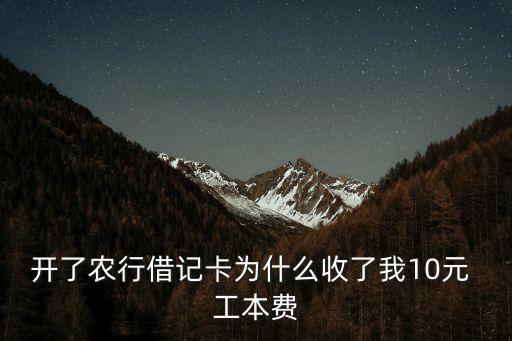 開了農(nóng)行借記卡為什么收了我10元 工本費