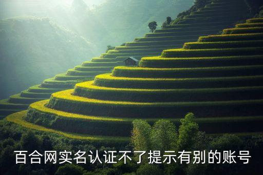  百合網(wǎng)實(shí)名認(rèn)證不了提示有別的賬號(hào)