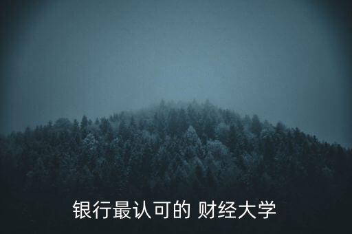 銀行最認(rèn)可的 財經(jīng)大學(xué)