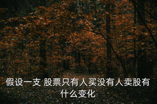 假設(shè)一支 股票只有人買沒有人賣股有什么變化