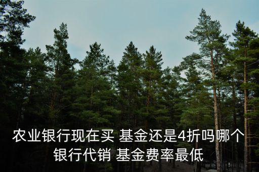 農(nóng)業(yè)銀行現(xiàn)在買(mǎi) 基金還是4折嗎哪個(gè)銀行代銷(xiāo) 基金費(fèi)率最低