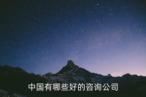 中國(guó)有哪些好的咨詢(xún)公司