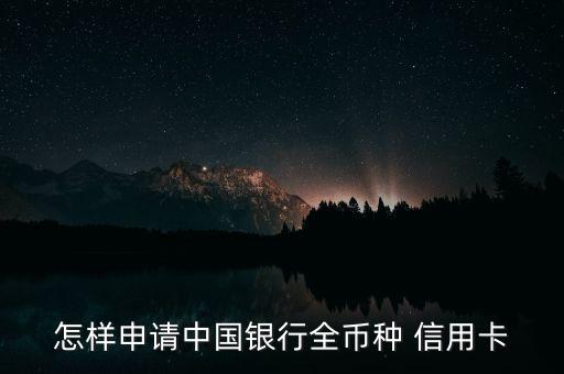 怎樣申請(qǐng)中國(guó)銀行全幣種 信用卡