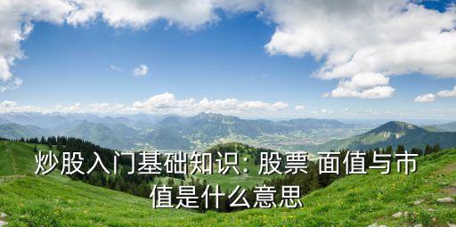 炒股入門(mén)基礎(chǔ)知識(shí): 股票 面值與市值是什么意思