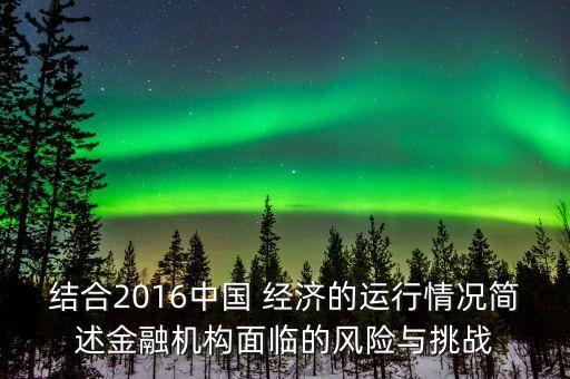 結(jié)合2016中國 經(jīng)濟(jì)的運行情況簡述金融機構(gòu)面臨的風(fēng)險與挑戰(zhàn)