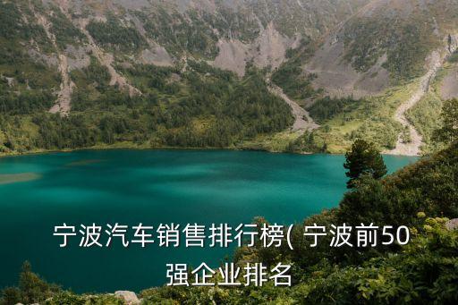  寧波汽車(chē)銷(xiāo)售排行榜( 寧波前50強(qiáng)企業(yè)排名