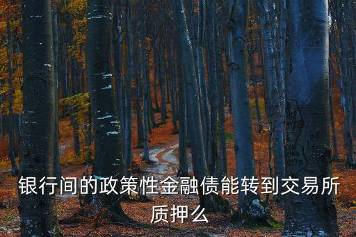  銀行間的政策性金融債能轉到交易所 質(zhì)押么