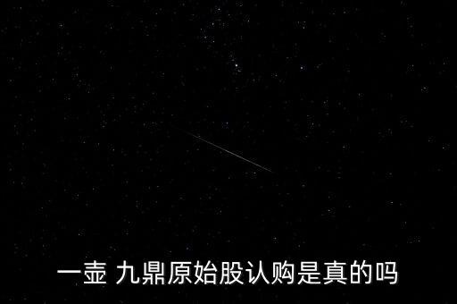 一壺 九鼎原始股認(rèn)購(gòu)是真的嗎
