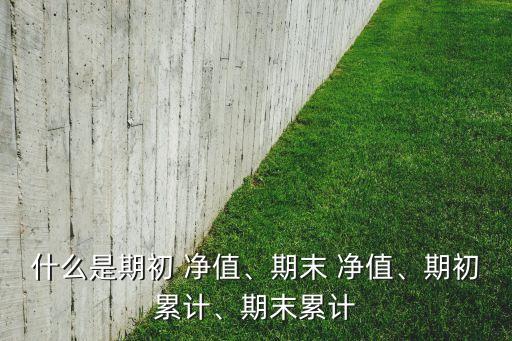 什么是期初 凈值、期末 凈值、期初累計(jì)、期末累計(jì)