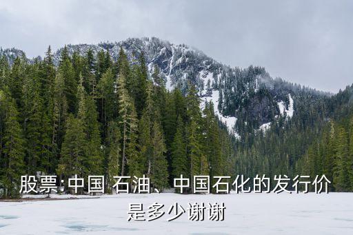 股票:中國 石油、中國石化的發(fā)行價是多少謝謝