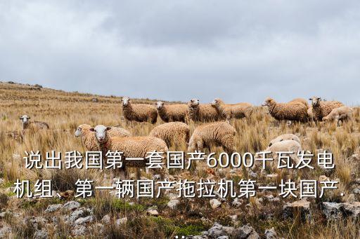 說出我國第一套國產(chǎn)6000千瓦發(fā)電機(jī)組、第一輛國產(chǎn)拖拉機(jī)第一塊國產(chǎn)...