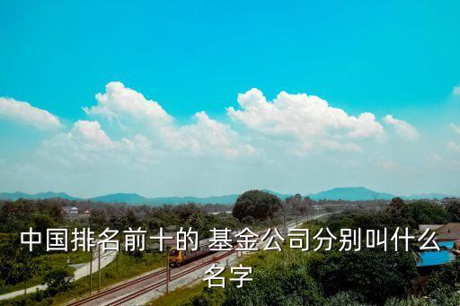 中國排名前十的 基金公司分別叫什么名字