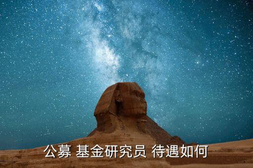 公募 基金研究員 待遇如何