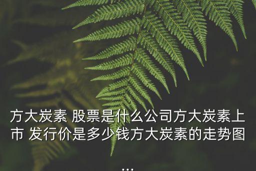 方大炭素 股票是什么公司方大炭素上市 發(fā)行價(jià)是多少錢方大炭素的走勢(shì)圖...