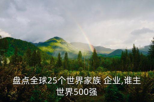 盤點(diǎn)全球25個(gè)世界家族 企業(yè),誰主世界500強(qiáng)