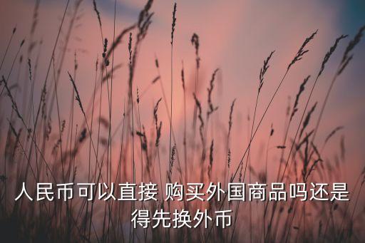 人民幣可以直接 購(gòu)買(mǎi)外國(guó)商品嗎還是得先換外幣