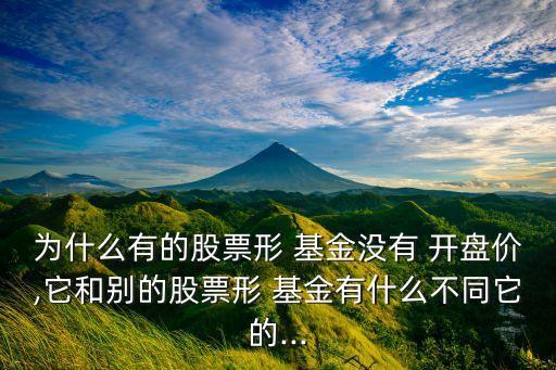 為什么有的股票形 基金沒(méi)有 開(kāi)盤價(jià),它和別的股票形 基金有什么不同它的...