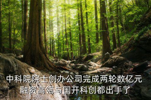 中科院院士創(chuàng)辦公司完成兩輪數億元 融資高瓴與國開科創(chuàng)都出手了