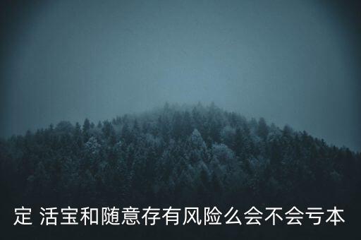 定 活寶和隨意存有風險么會不會虧本