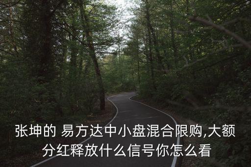 張坤的 易方達(dá)中小盤(pán)混合限購(gòu),大額 分紅釋放什么信號(hào)你怎么看