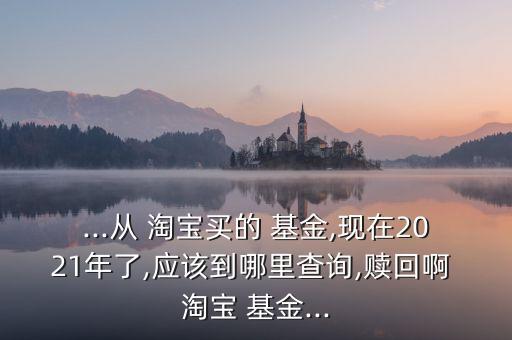 ...從 淘寶買的 基金,現(xiàn)在2021年了,應該到哪里查詢,贖回啊 淘寶 基金...