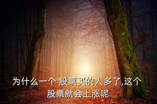 為什么一個 股票買的人多了,這個 股票就會上漲呢