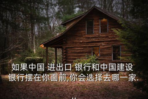 如果中國 進出口 銀行和中國建設(shè) 銀行擺在你面前,你會選擇去哪一家...