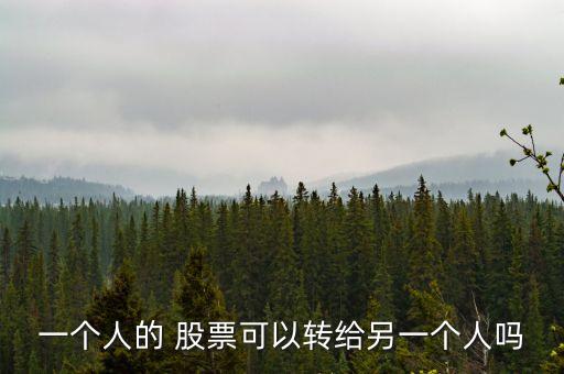 一個人的 股票可以轉(zhuǎn)給另一個人嗎