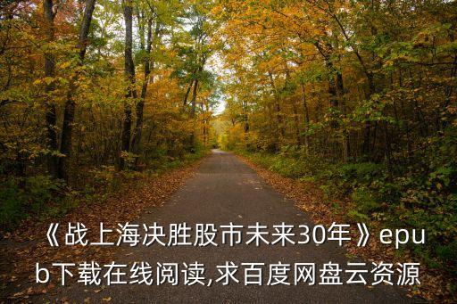 《戰(zhàn)上海決勝股市未來30年》epub下載在線閱讀,求百度網盤云資源