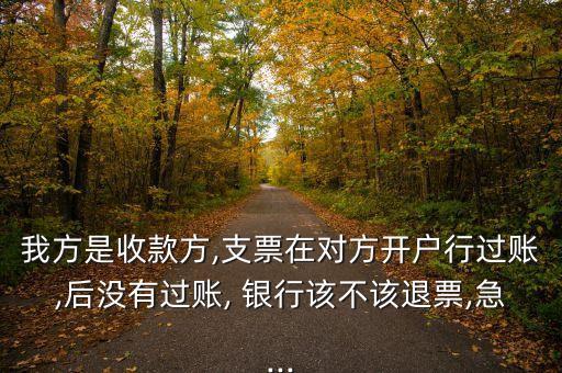 我方是收款方,支票在對(duì)方開(kāi)戶行過(guò)賬,后沒(méi)有過(guò)賬, 銀行該不該退票,急...