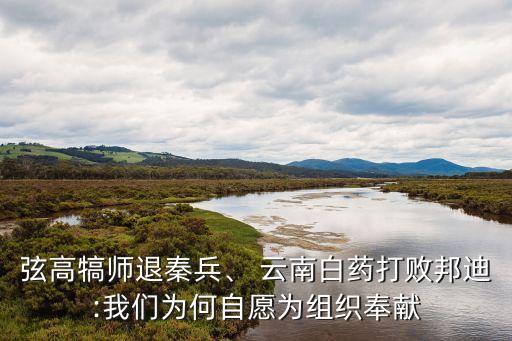 弦高犒師退秦兵、 云南白藥打敗邦迪:我們?yōu)楹巫栽笧榻M織奉獻(xiàn)