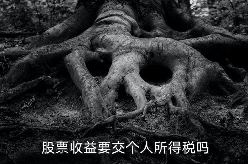  股票收益要交個人所得稅嗎