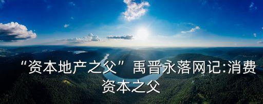 “資本地產(chǎn)之父”禹晉永落網(wǎng)記:消費資本之父