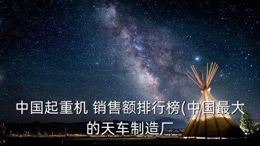 中國(guó)起重機(jī) 銷售額排行榜(中國(guó)最大的天車(chē)制造廠