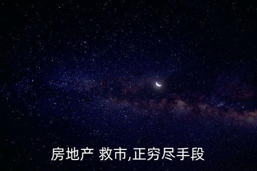 房地產 救市,正窮盡手段