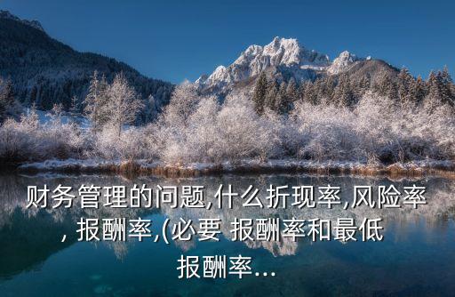 財(cái)務(wù)管理的問題,什么折現(xiàn)率,風(fēng)險(xiǎn)率, 報(bào)酬率,(必要 報(bào)酬率和最低 報(bào)酬率...