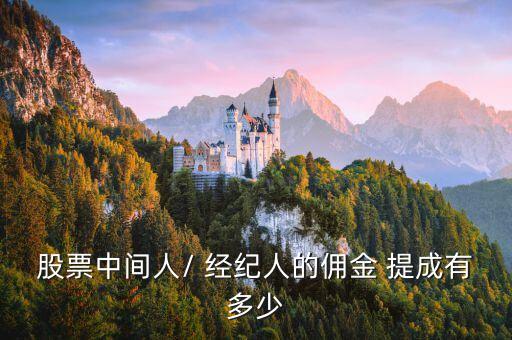 股票中間人/ 經(jīng)紀人的傭金 提成有多少