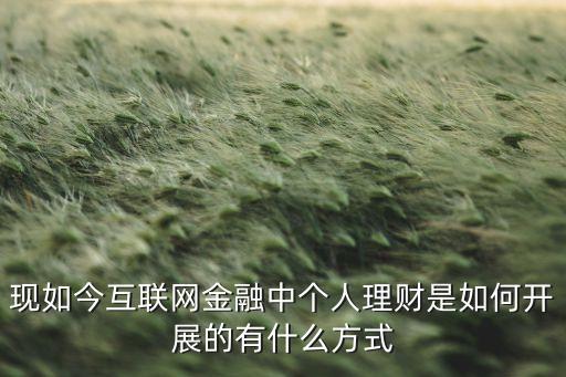 現(xiàn)如今互聯(lián)網(wǎng)金融中個(gè)人理財(cái)是如何開(kāi)展的有什么方式