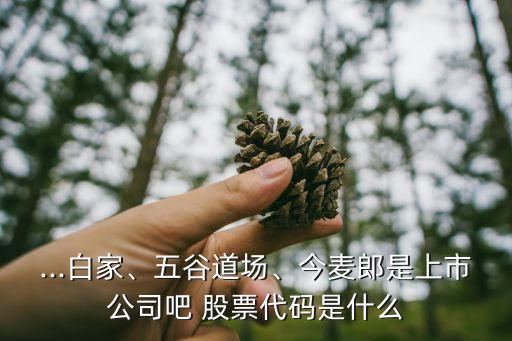 ...白家、五谷道場、今麥郎是上市公司吧 股票代碼是什么