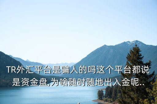 TR外匯平臺(tái)是騙人的嗎這個(gè)平臺(tái)都說(shuō)是資金盤,為啥隨時(shí)隨地出入金呢...
