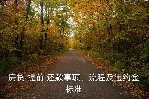 房貸 提前 還款事項、流程及違約金標準
