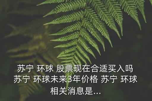  蘇寧 環(huán)球 股票現(xiàn)在合適買入嗎 蘇寧 環(huán)球未來3年價(jià)格 蘇寧 環(huán)球相關(guān)消息是...
