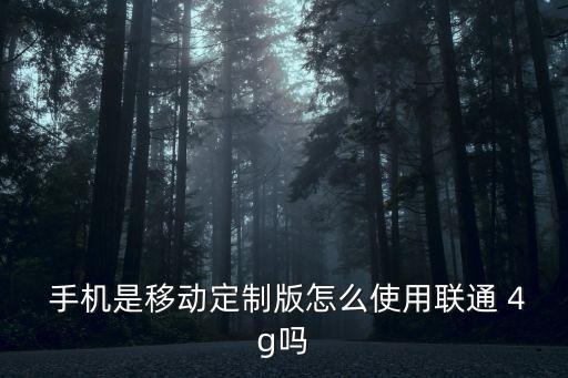  手機是移動定制版怎么使用聯(lián)通 4g嗎
