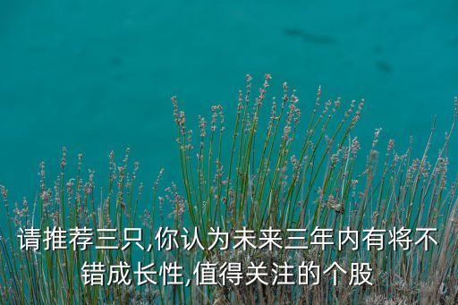 請推薦三只,你認(rèn)為未來三年內(nèi)有將不錯(cuò)成長性,值得關(guān)注的個(gè)股