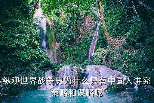 縱觀世界戰(zhàn)爭(zhēng)史為什么只有中國人講究策略和謀略呢